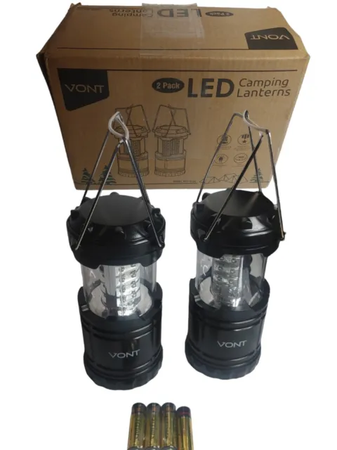 2 Pack LED Camping Lantern, Super Bright Portable Survival Lanterns, Must Have