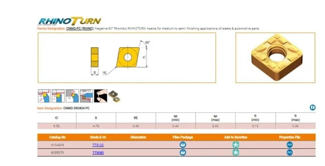 Original 20Pcs User Tools        Cnmg 090404 Pc Tt9080