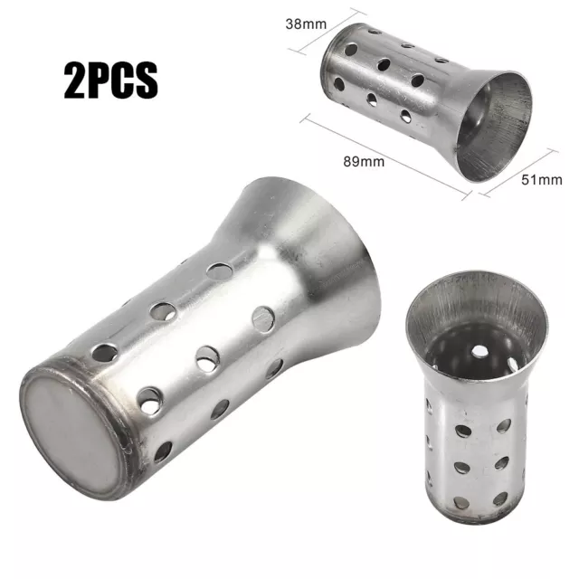 2x Universal 51mm Motorcycle Exhaust Pipe Can Muffler Baffle DB Killer Silencer