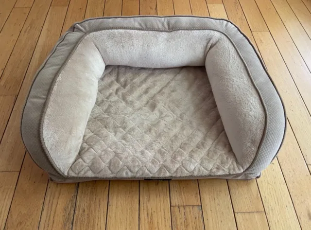 Serta Quilted Orthopedic Bolster Dog Bed with Removable Cover small 