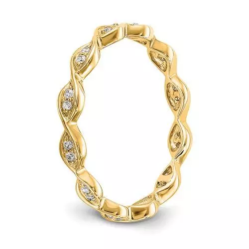 14k Yellow Gold Vintage Marquise Design Diamond Eternity Band Ring Size 4 Gift