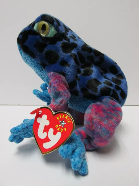 TY BEANIE BABY Dart Blue Tree Frog PRISTINE-RARE # inside Tush