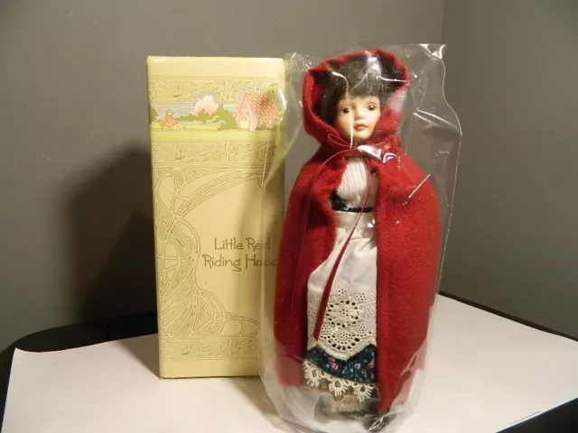 Vintage Little Red Riding Hood Avon 1985 Fairy Tale Porcelain Doll Collection