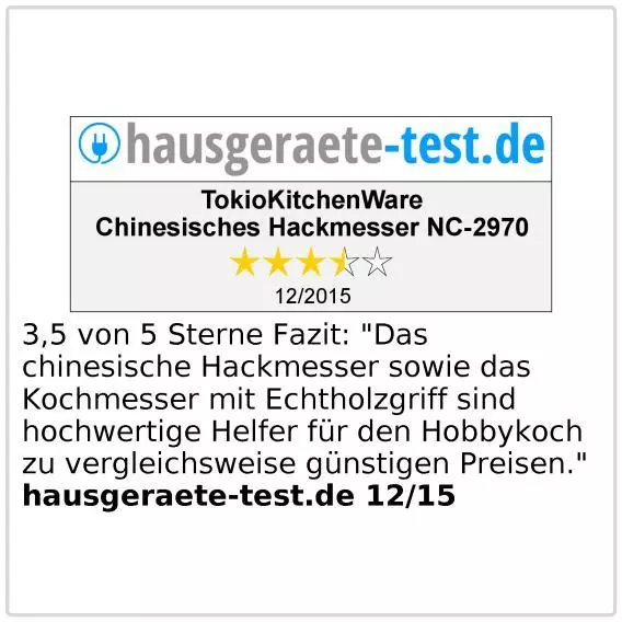 TokioKitchenWare Chinesisches Küchenbeil: Chinesisches Hackmesser, handgefertigt