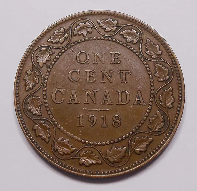 1918 Large Cent VF-EF ** Nice HIGH Grade King George V OLD Canada Penny