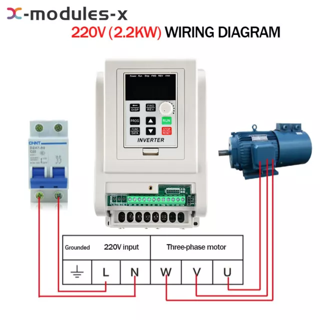 220V 2.2KW Variable Frequency Drive Inverter CNC VFD VSD Single To Three Phase N