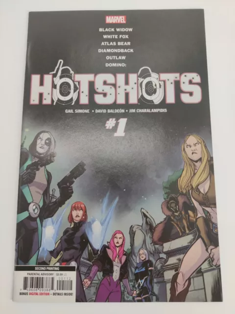 DOMINO HOTSHOTS 1 NM/VF 2nd Print DEADPOOL BLACK WIDOW Baldeon Cover MARVEL 2019
