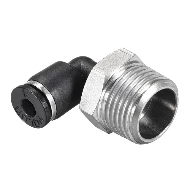 Connessione a Pressione Tubo Raccordo Maschio Gomito 4mm Tubo OD X 3/8 NPT Filet