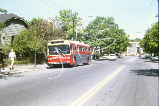 1971 Orig Slide Massachusetts Bay MBTA Trolley Bus 9213 Destination Huron Ave