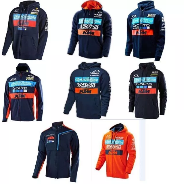 KTM Team Long Sleeve Hoodie Sweatshirt Pullover Shirt Motocross Men's Jersey `