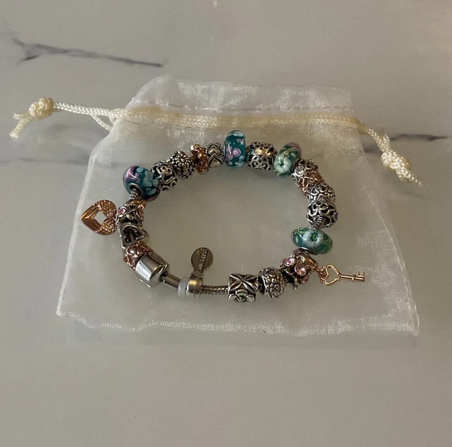 MESTIGE SILVER AND Rose Gold Tone Charm Bracelet lovely gift