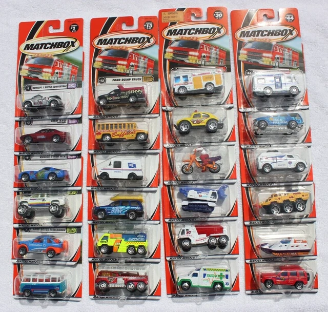 Matchbox 2001 1-75 Series - Dirt Bike, Cement Mixer, Ambulance, . .  - Lot of 24
