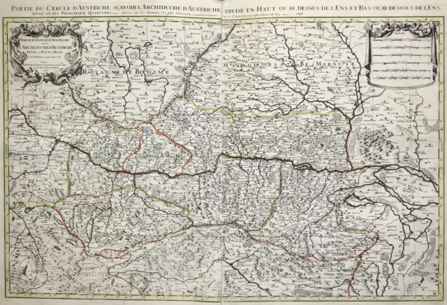 Österreich Erzherzogtum Original Kupferstich Landkarte Jaillot Mortier 1696