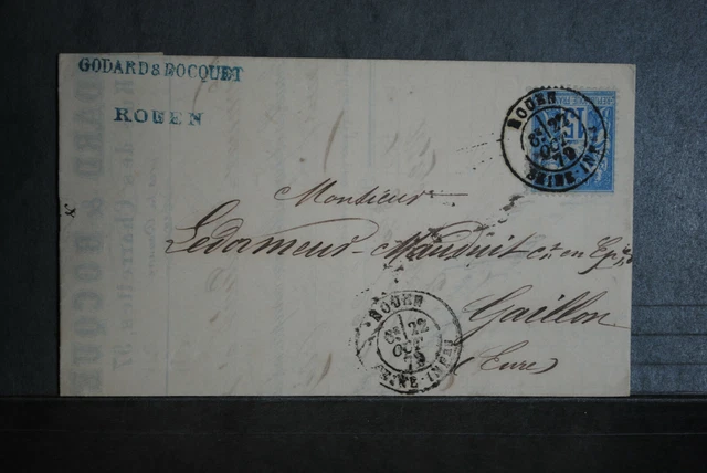 France - Timbre oblitéré Type Sage  sur lettre