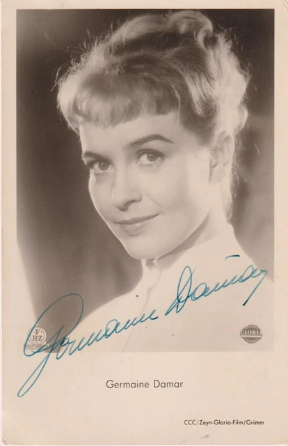 GERMAINE DAMAR Original Autogramm signierte Postkarte 50er Jahre