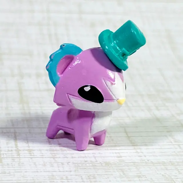 Whimsical Animal Toy Figurine Mini Cat Fox Top Hat Pink Dollhouse Pet Fairy    k