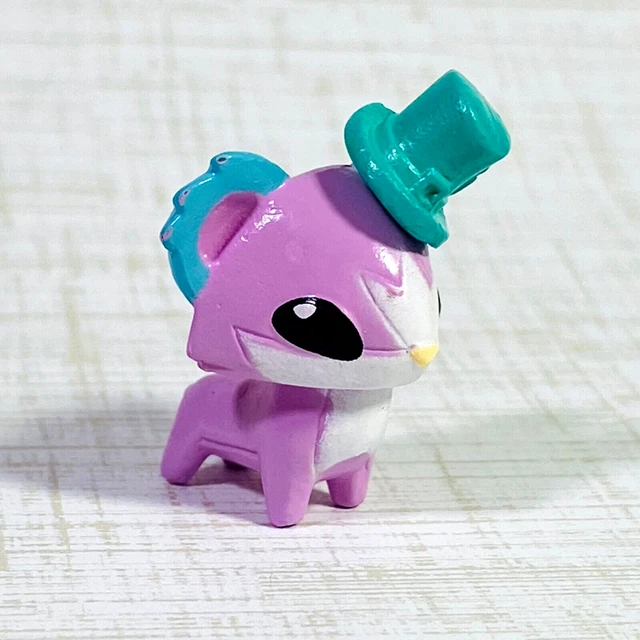 Whimsical Animal Toy Figurine Mini Cat Fox Top Hat Pink Dollhouse Pet Fairy    k