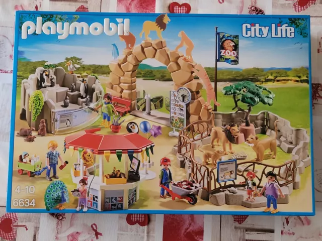 Neuf Rare Playmobil 6634 City Life Le Grand Zoo 175 Pieces Ville Animaux 2014