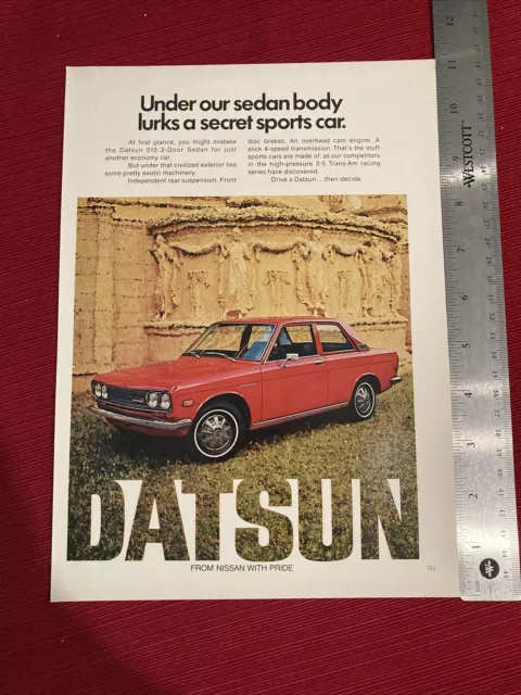 Datsun 510 Car 1973 Print Ad  - Great To Frame!