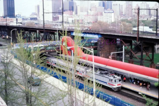 Vtg 90's Orig Photo Slide Septa PA Commuter Train Locomotive  bb096