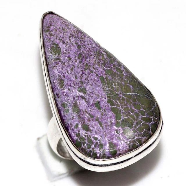Purpurit 925 Versilbert Edelstein Handmade Ring US 6 Ethnisch Schmuck GW