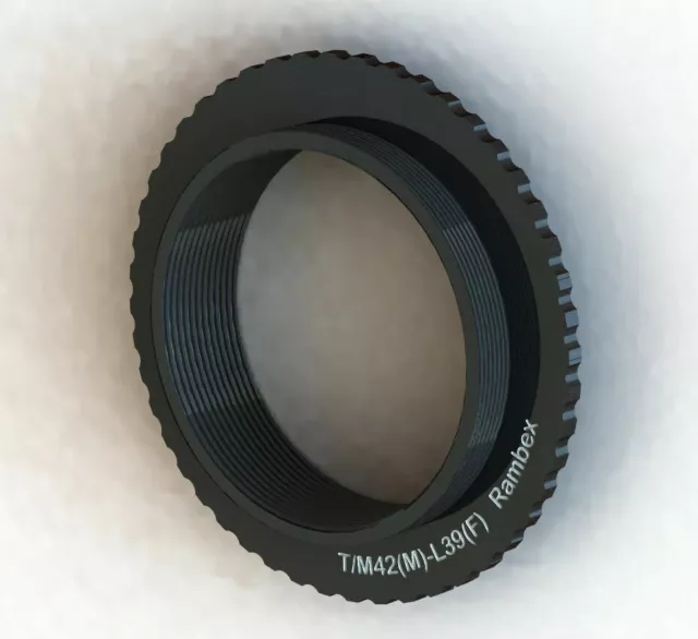 Rambex T2/M42-M39/L39 42mm x 1mm 0.75mm to 39mm Screw lens camera adapter ring
