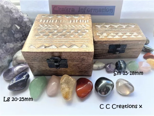 9 pc CHAKRA SET GIFT STONES HEALING CRYSTALS GEMSTONES GIFT REIKI small or Large