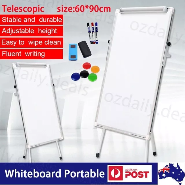 60 x 90cm Magnetic Easel Whiteboard Portable Stable with Telescopic Tripod Stand