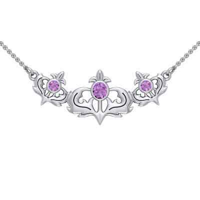 Cardo Scozzese Cardo .925 Pendente Argento Sterling Scelta Di Gemma Da Peter Stone 