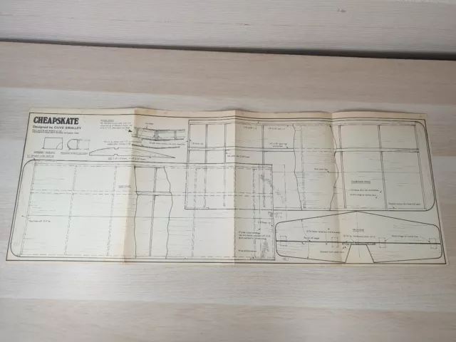 CHEAPSKATE MODELLPLAN - Clive Smalley ausgestellt mit RCM & E Oktober 1984 RC Flugzeug