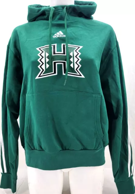 NEW Hawaii Rainbow Warriors Green Adidas Hoodie Hooded Sweatshirt Womens L