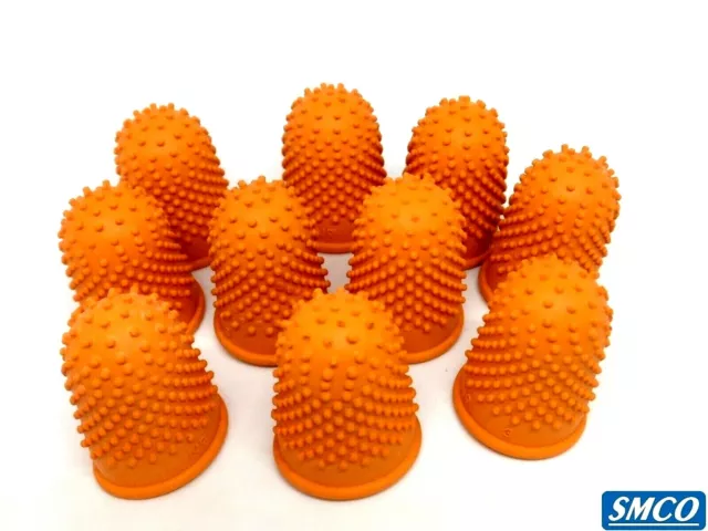 THIMBLETTE Rubber Thimble FINGER CONE Extra Large ORANGE SZ 3 Count Paper BySMCO