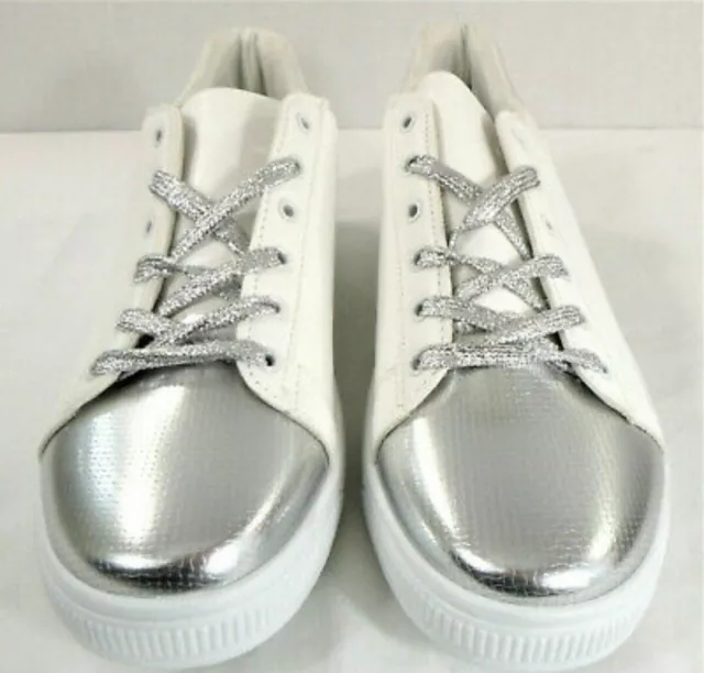 Refresh Women's Action-08 Faux Leather Lace-Up Metallic Shoes Sneakers Sz 7.5