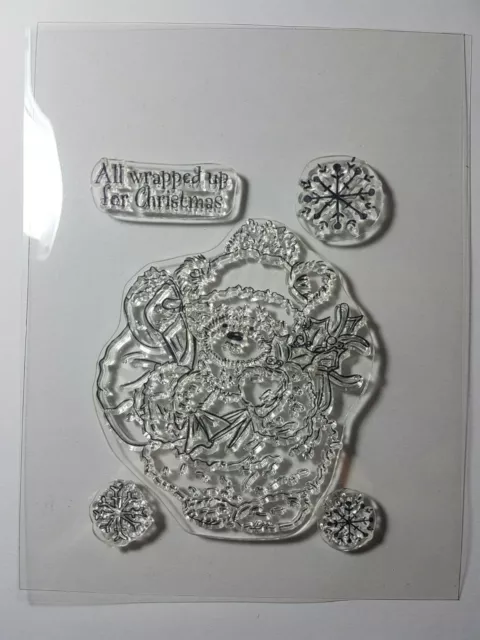 Christmas Stamp Set Craft Bear Snowflake Holly Card Making Scrapbook Block