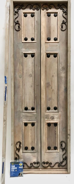 Rustic reclaimed lumber square top door solid wood castle winery double split