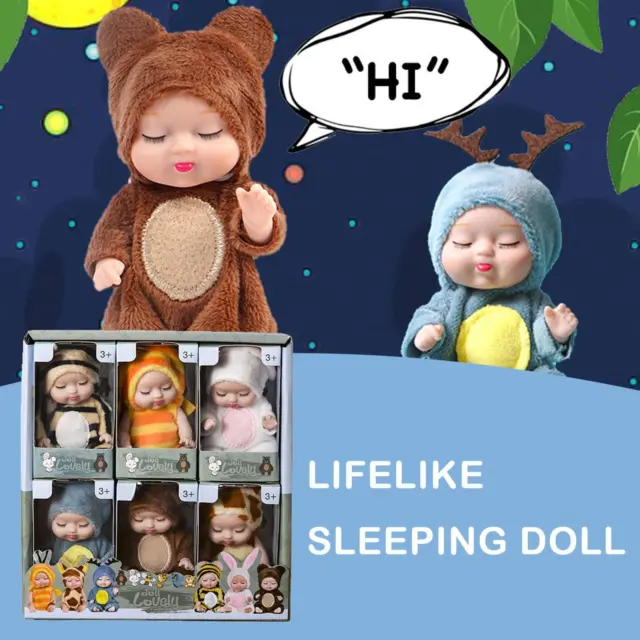 6 Inch Reborn Dolls Silicone Full Body Sleeping Mini Doll Li√
