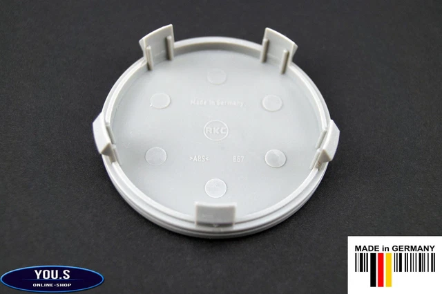 Biomar Labs ® 4 X 60mm ABS Plastique 3D Argent Cache-Moyeu Capuchons De