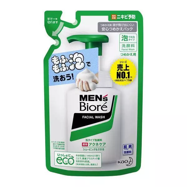 Men's Biore Facial cleanser foam type medicated acne care type refill 130ml KAO