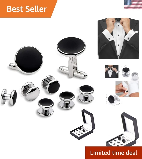 JJ Weston Spinning Globe Cufflinks And Shirt Stud Set - Gold Plated, Made In USA