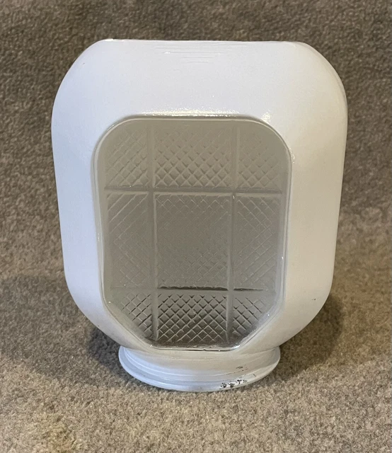 VTG MCM Light Shade Cover White Glass Kitchen Bathroom Porch Frosted Art Deco