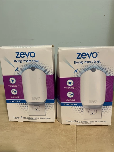 2 Electric Flying Insect Trap Starter Kit Zevo | Mosquito Killer| Fruit Fly Trap