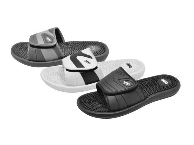 Men's Air Balance Slide Sandals Beach 8-13 Black Gray White ABS8083