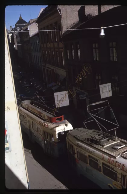 Oslo Norway Street Scene Kjelsås Trolley Car 1960s 35mm Slide Kodachrome