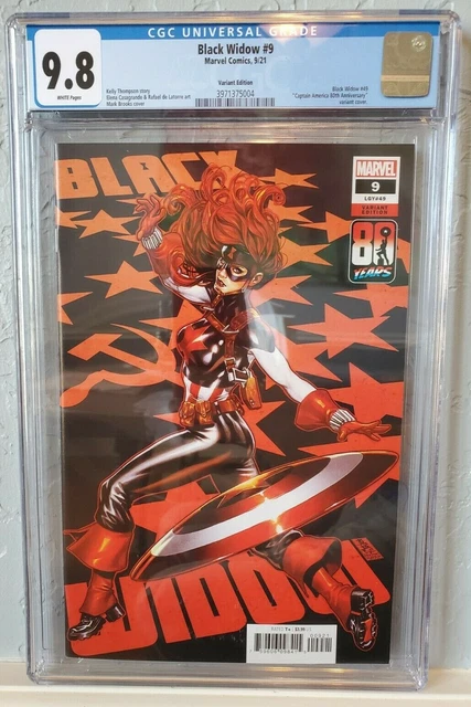 BLACK WIDOW #9 (2021). CGC 9.8 NM/M Mark BROOKS Captain America 80th Variant