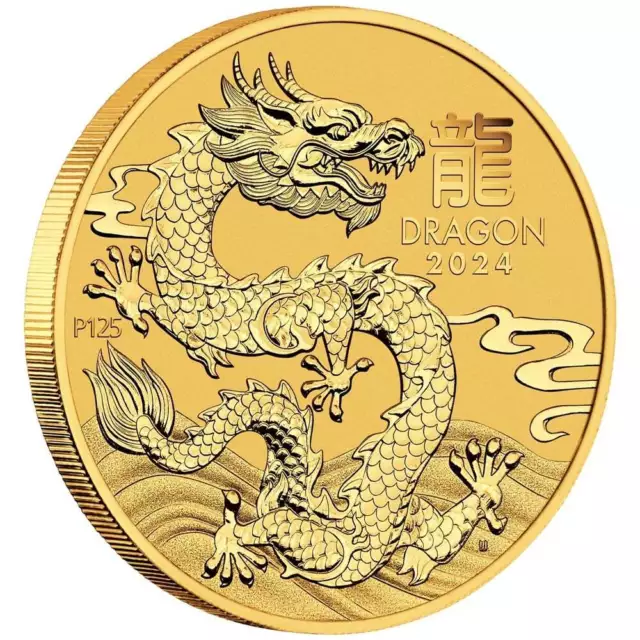 Australian Lunar Series III 2024 Year of the Dragon 1/20oz Gold Bullion Coin