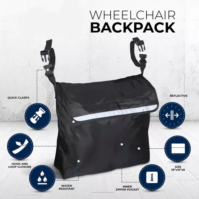 Wheelchair Bag Waterproof Backpack Mobility Scooter Large Storage Carry Bag/.