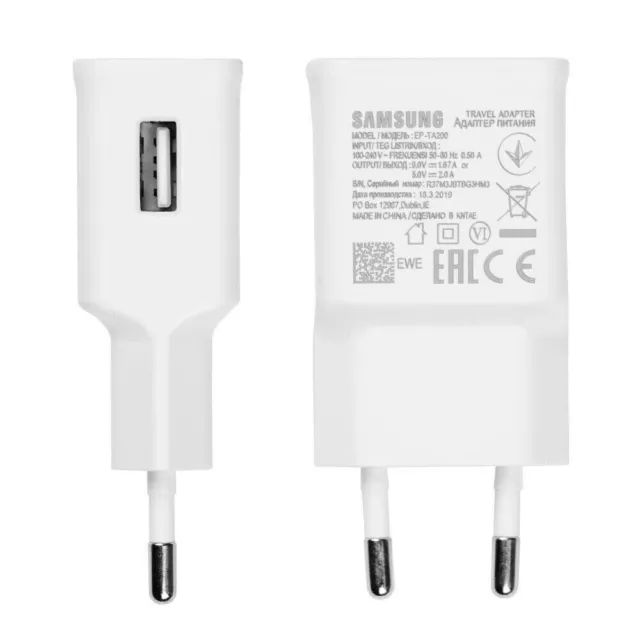 Genuine Samsung Galaxy EU Plug 2 Pin European Travel Adapter Main Charger Lot