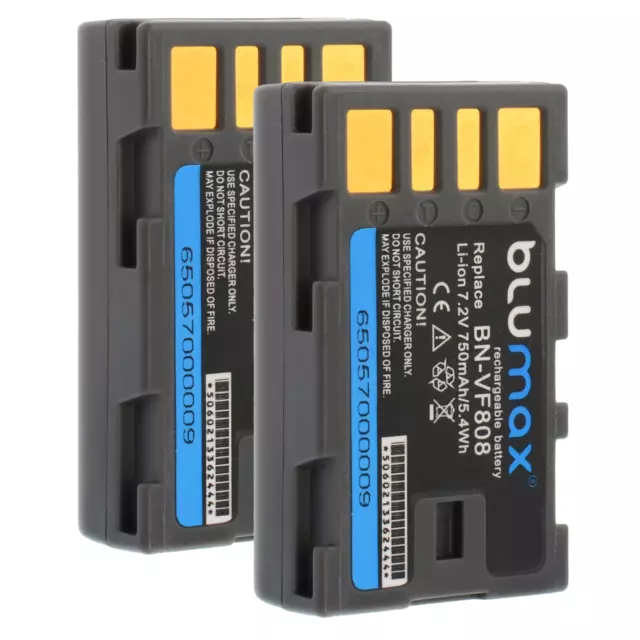 2x Batería Blumax 7,4V 750mAh LI-ION para JVC BN-VF808