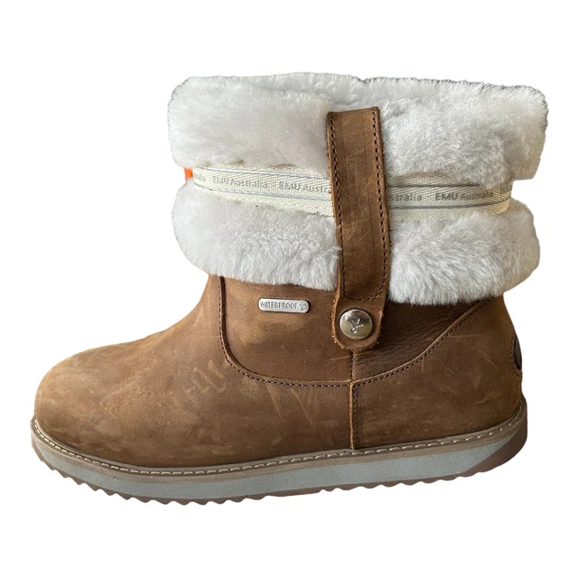EMU EXPLORER KERIE Waterproof Leather Sheepskin Mid Rise Boot Oak