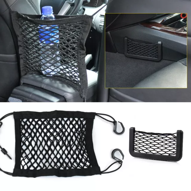 2X Universal Nylon Car Seat Storage Mesh Luggage Bag + Phone Card Net Bag Holder